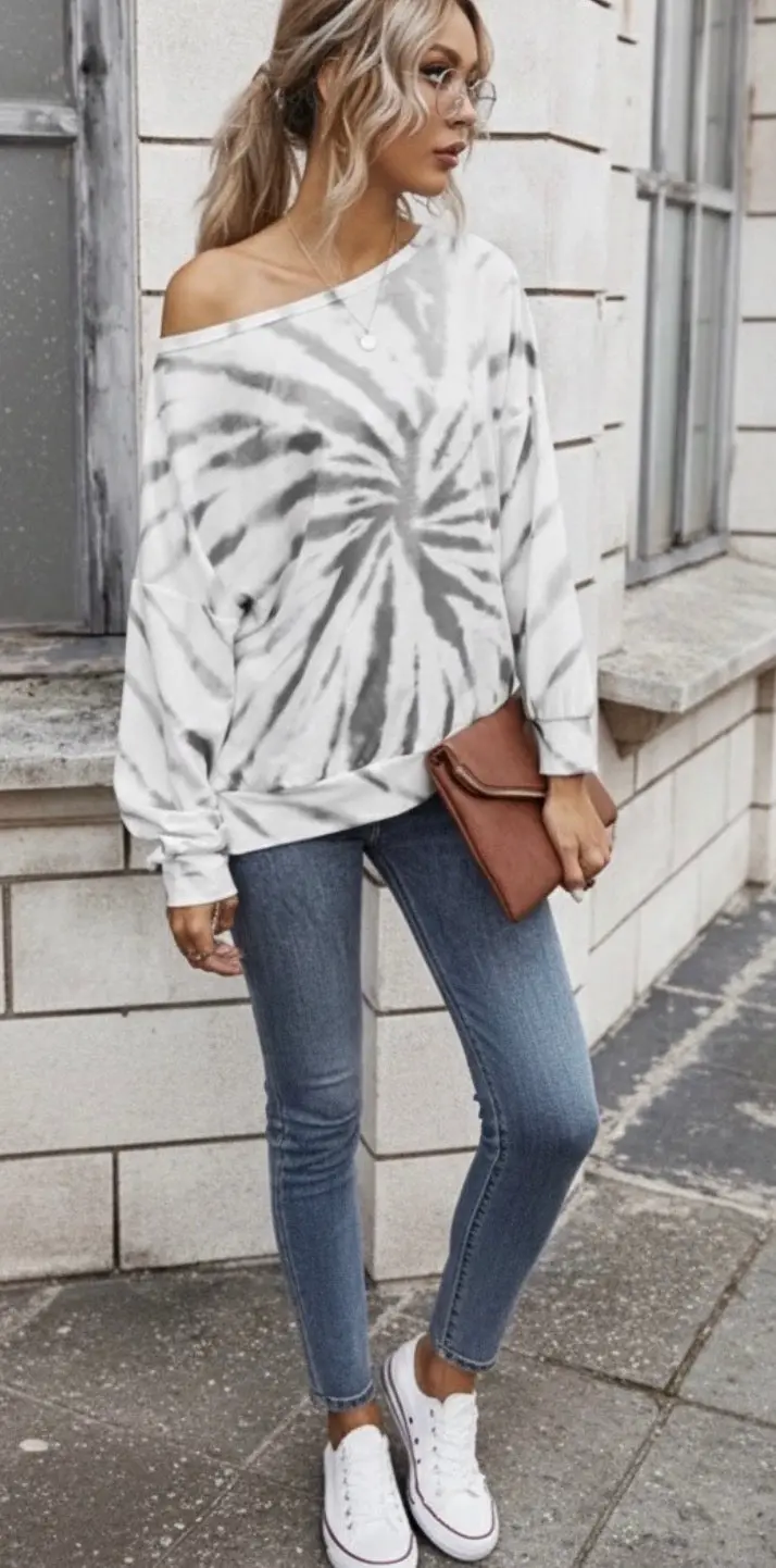 Off-The-Shoulder Tie Dye Top 1
