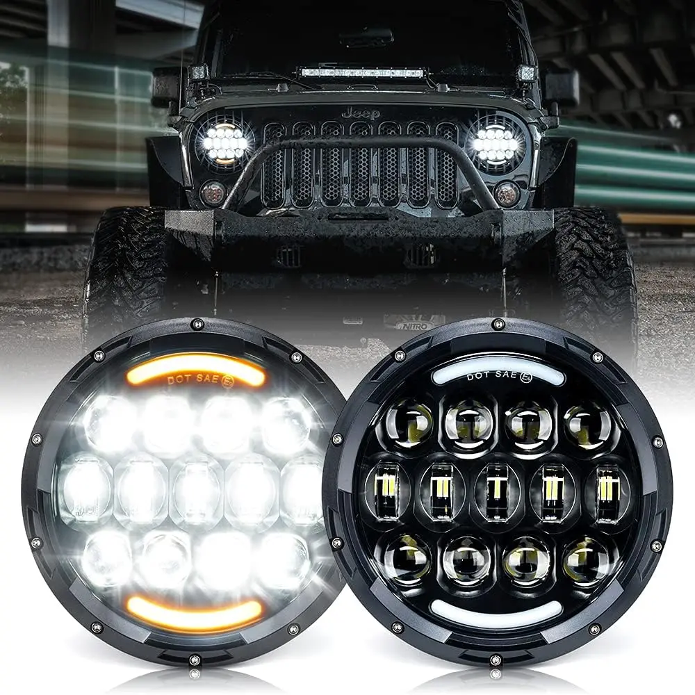 7" Led Headlights For Jeep Wrangler 07-18 1