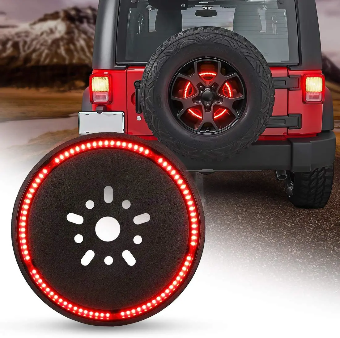 Spare Tire Third Brake Light Led Wheel Ring Light For Jeep Wrangler 1997-2018 1