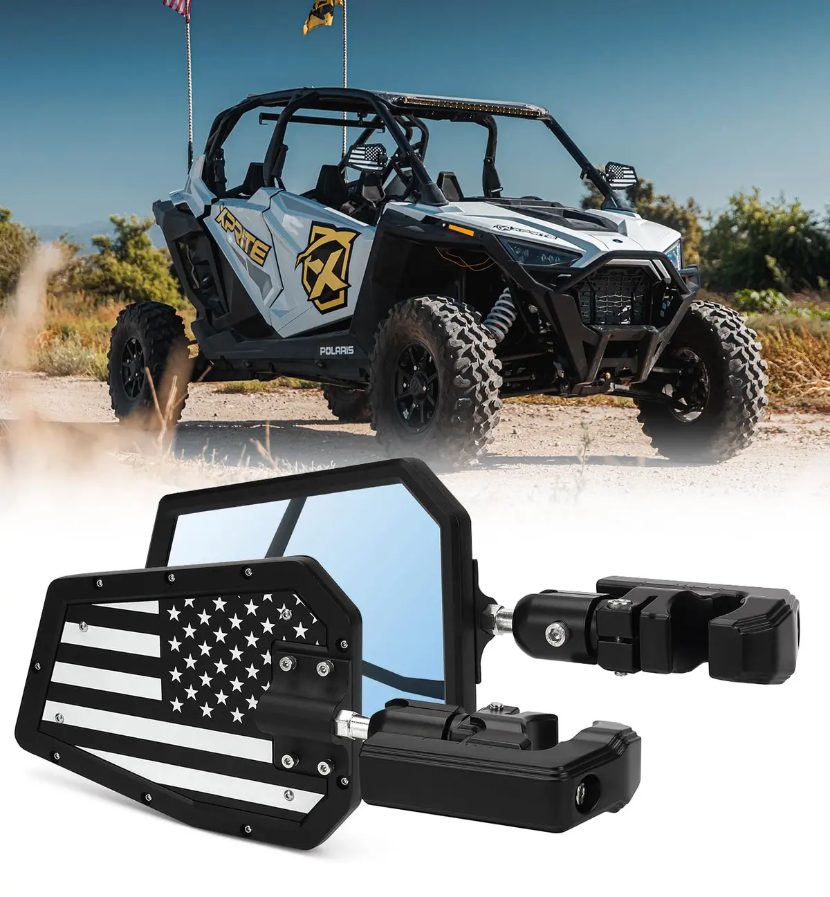 Utv Side Mirrors With Adjustable Bracket 1