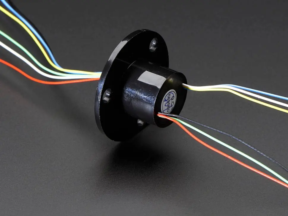 Slip Ring With Flange - 22Mm Diameter, 6 Wires, Max 240V @ 2A 2