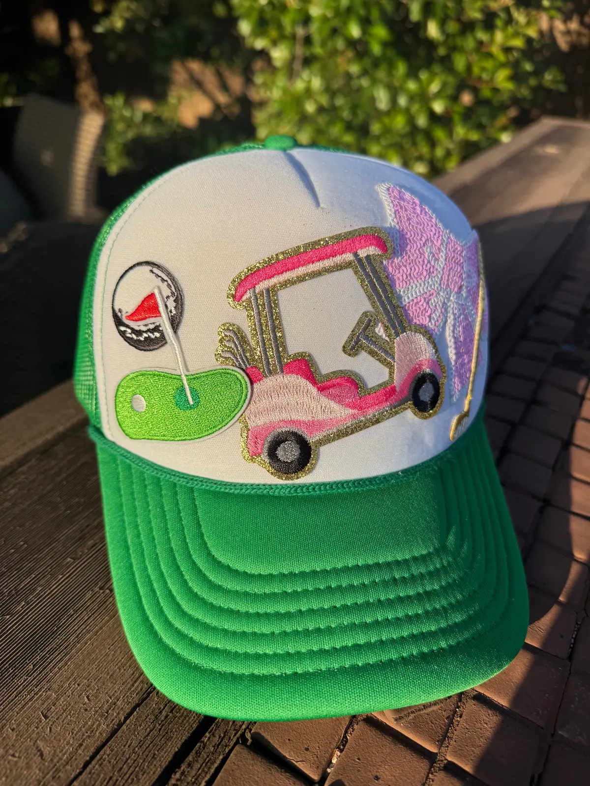 Golf Cart Patch Trucker Hat 1