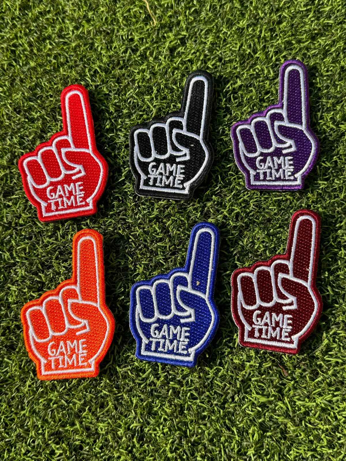 Foam Finger Game Time Iron On Patches 1