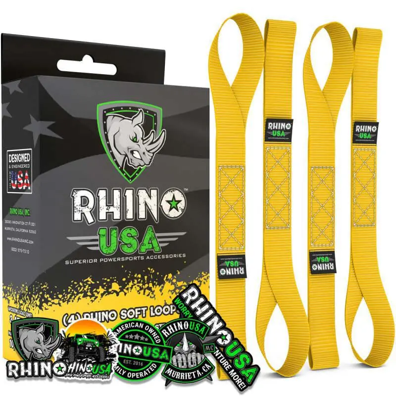 Rhino Usa Soft Loops Motorcycle Tie-Down Set 4-Pack Yellow | Soft4pack-Ylw 1