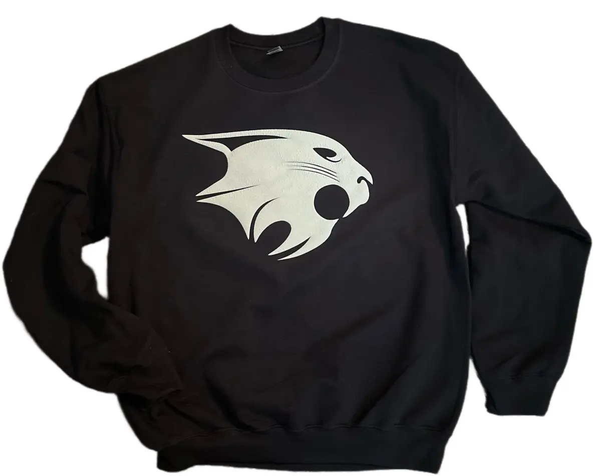 Glow In The Dark Puff Bobcat Head Sweatshirt (Adult & Youth) 1