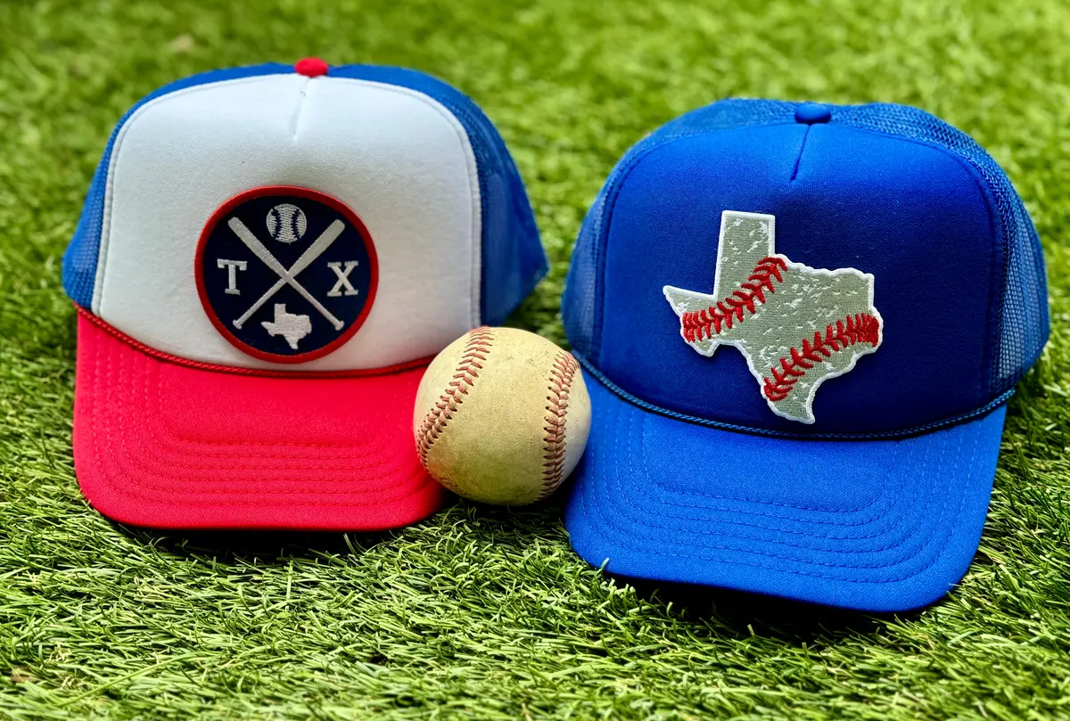Texas Baseball Patch Trucker Hats 1