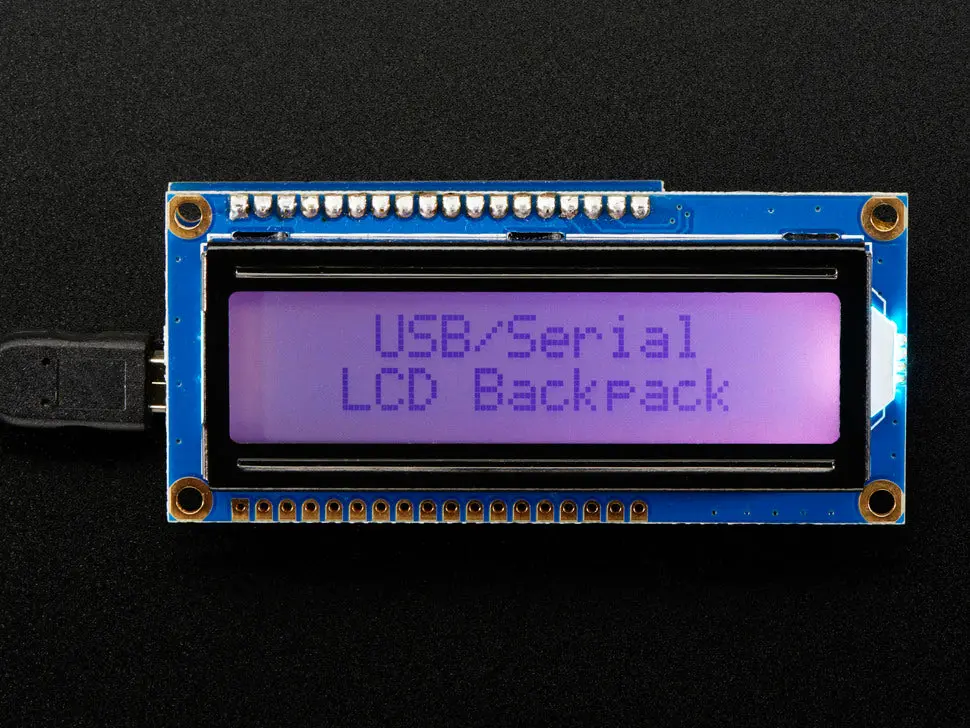 Usb + Serial Backpack Kit With 16X2 Rgb Backlight Positive Lcd - Black On Rgb 1