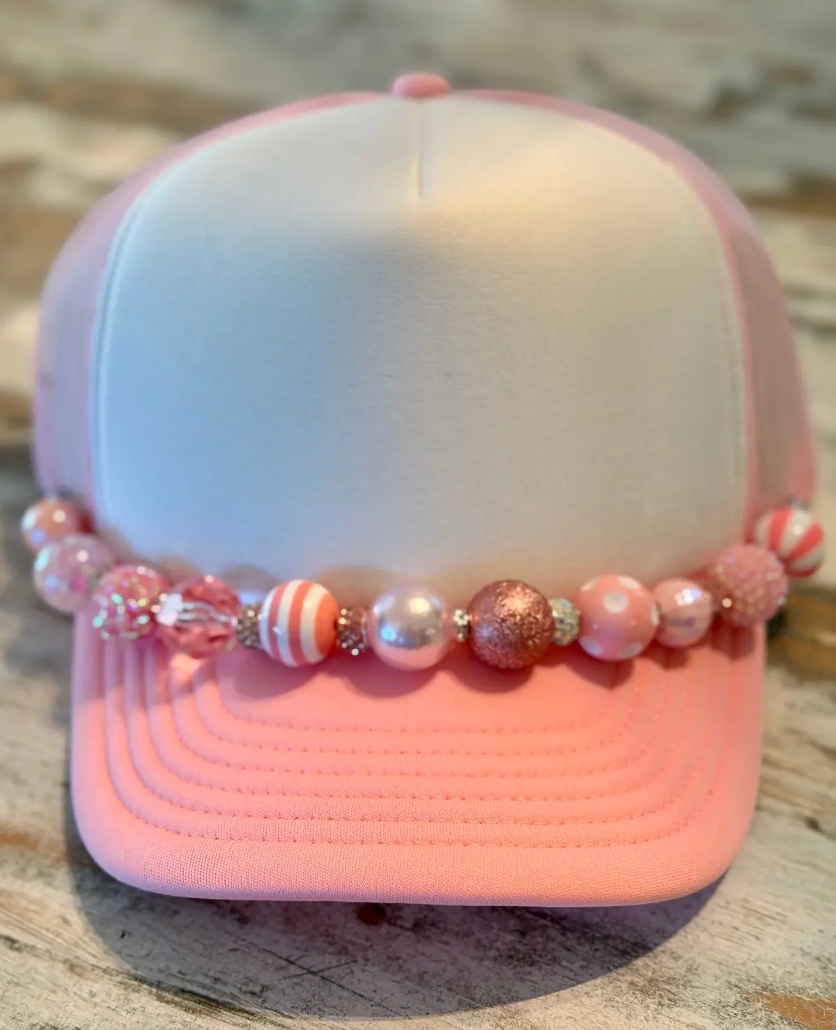 Pink Bubble Gum Bead Chains For Trucker Hats 2