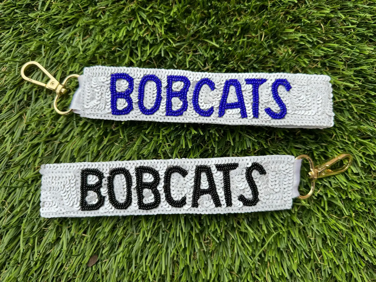 Beaded Bobcats Wristlet Keychains 1