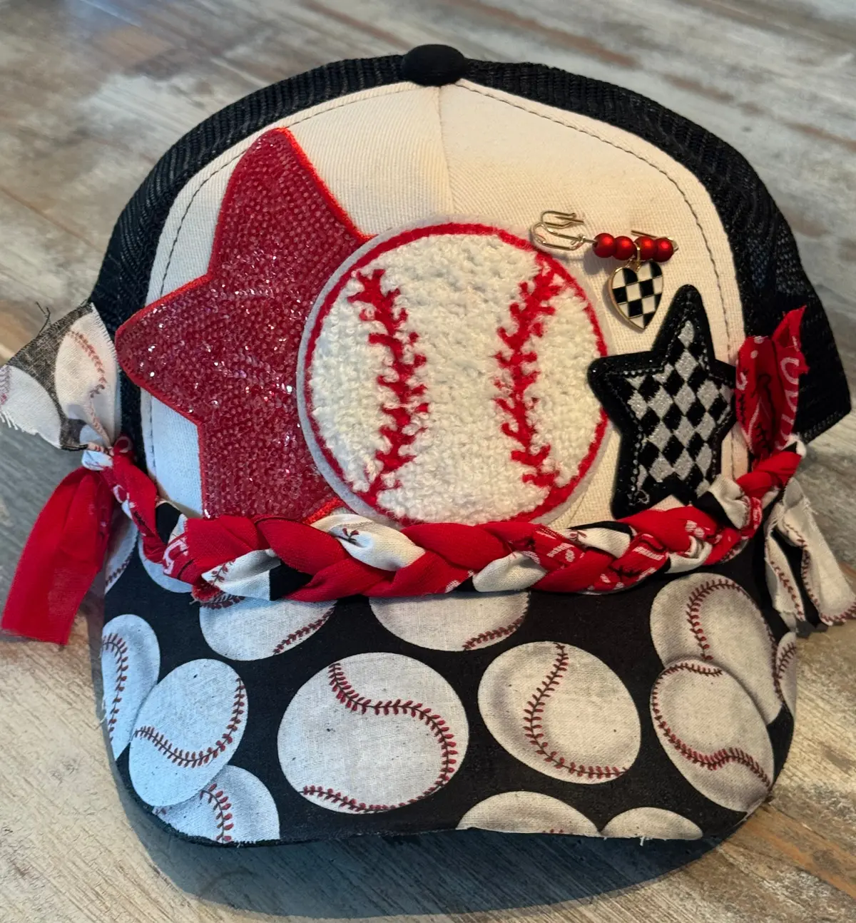 Baseballs & Bandana Trucker Hat 1