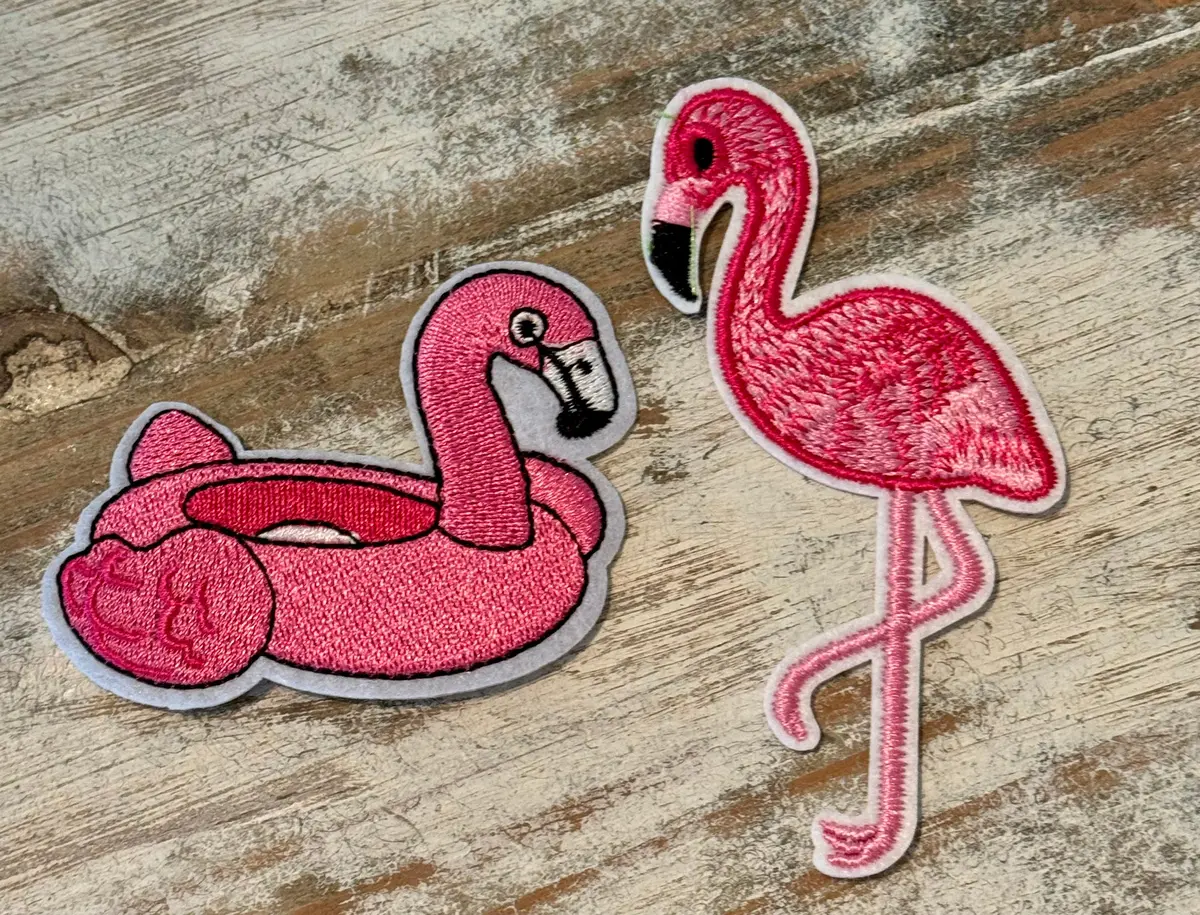 Pink Flamingo Iron On Patches 1