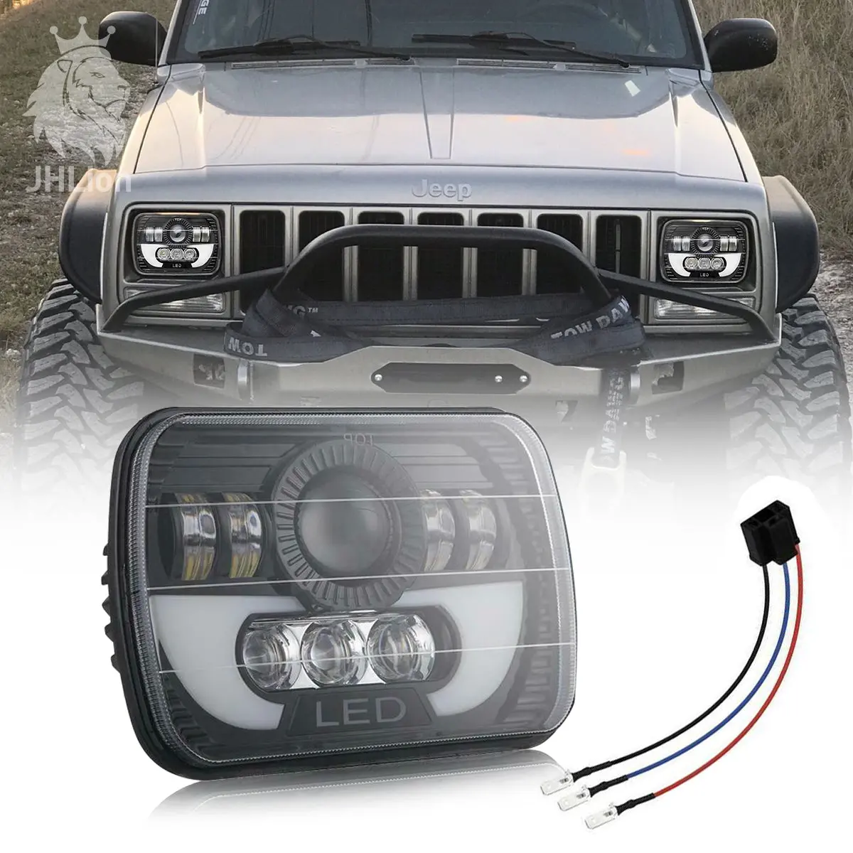 7X6" 5X7" Inch Led Headlight Hi-Lo Drl Beam Dot Approved For Toyota Pickup Truck 1