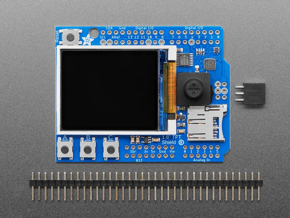 Adafruit 1.8" Color Tft Shield W/Microsd And Joystick - V 2 1