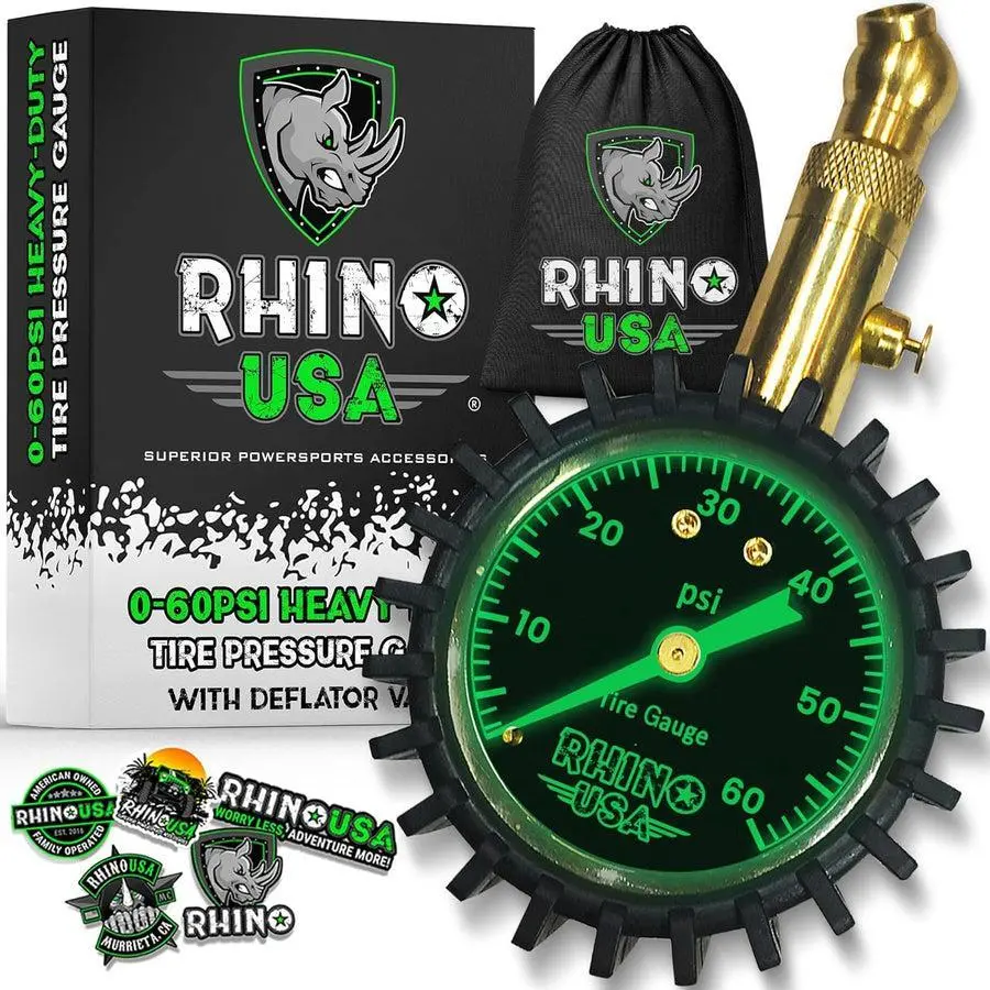 Rhino Usa Heavy Duty 60 Psi Tire Pressure Gauge | Rgaug-060 1