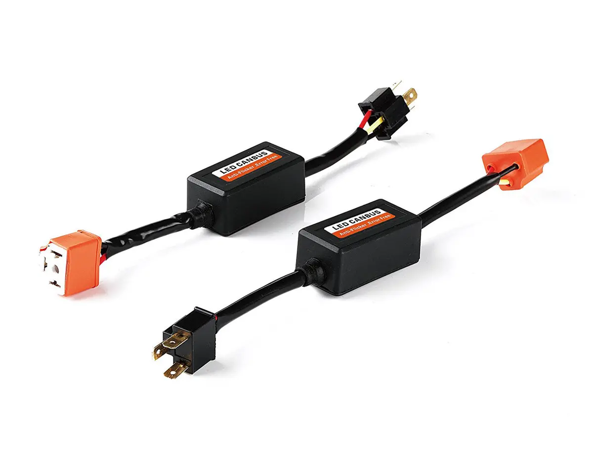 Xprite Led Headlight Canbus Wiring Kit Computer Warning Error Free Anti Flicker Resistor Canceler Decoder (Pair) (H4) 1