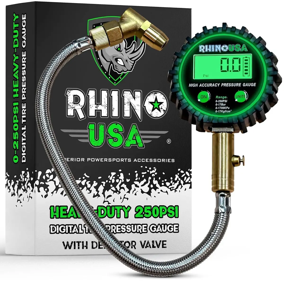 Rhino Usa 250 Psi Digital Heavy Duty Tire Pressure Gauge | Ac-Tg250-Digi 1
