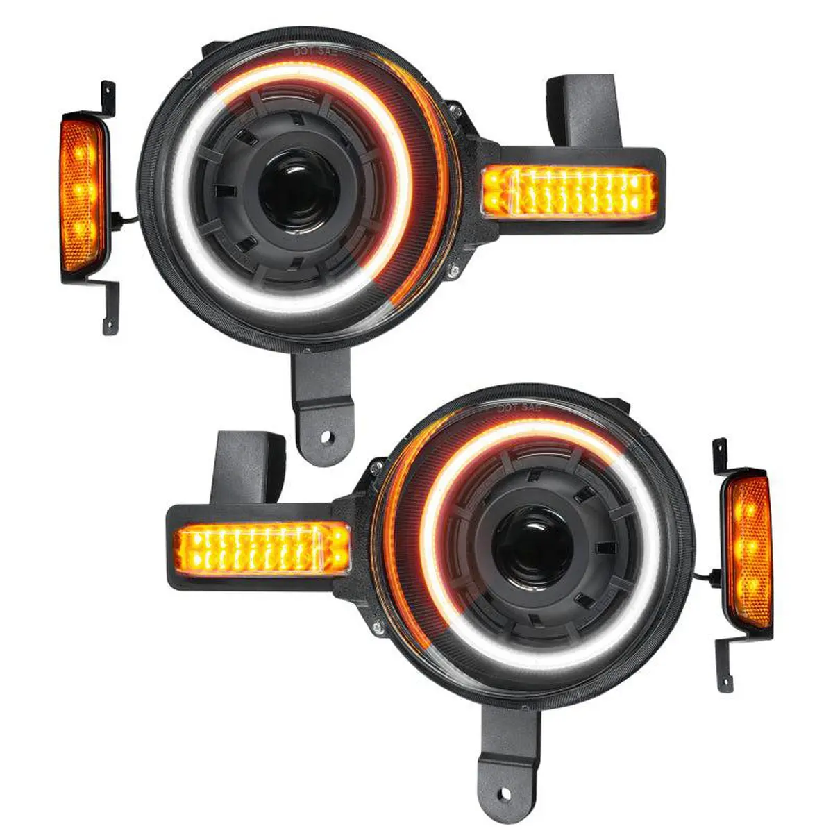 Oracle Oculus  Bi-Led Projector Headlights - Amber/White Switchback For 2021+ Ford Bronco 1