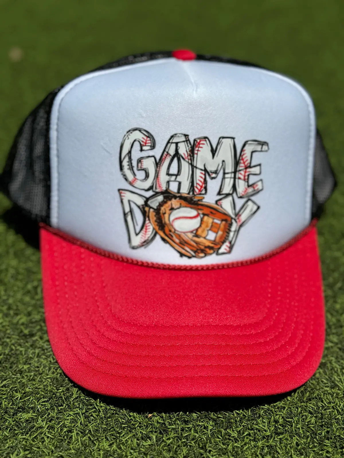 Baseball Game Day Trucker Hat 1