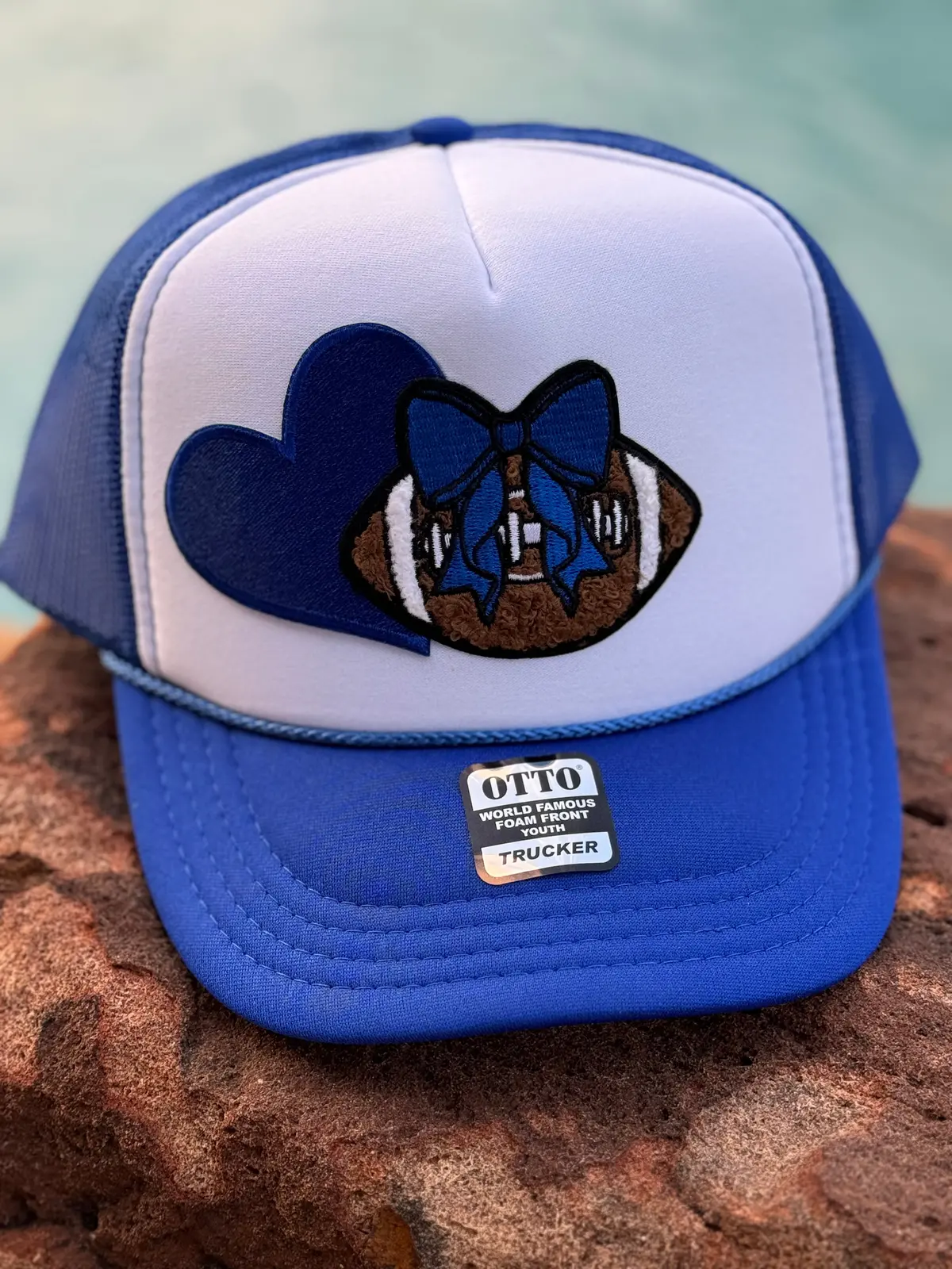 Youth Football Trucker Hat In Royal Blue 1