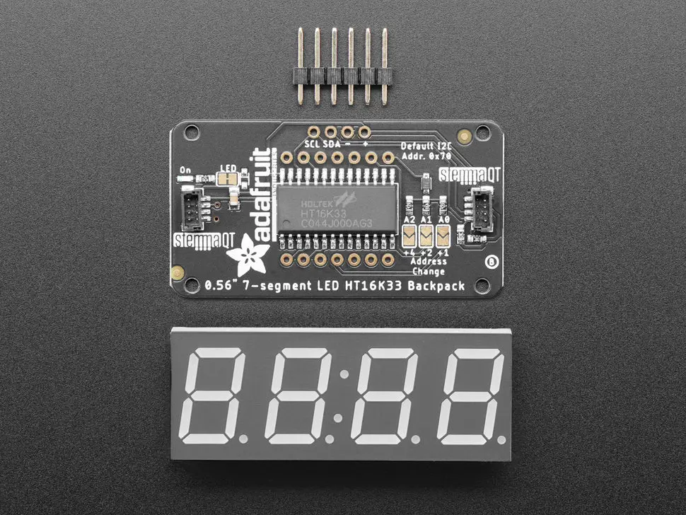 Adafruit 0.56" 4-Digit 7-Segment Display With I2c Backpack - Red - Stemma Qt / Qwiic 1