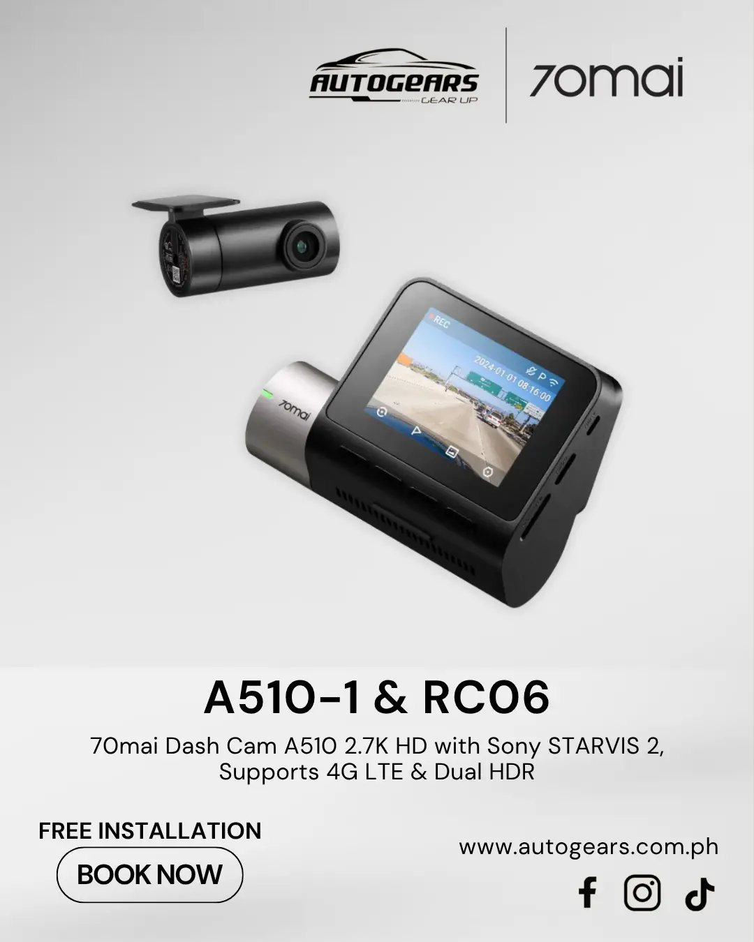 70Mai A510 / A510-1 Dashcam 2