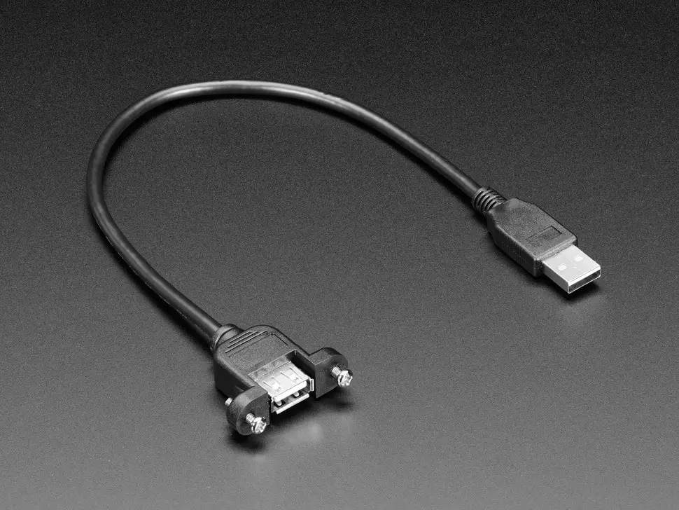 Panel Mount Usb Cable - A Male To A Female 1