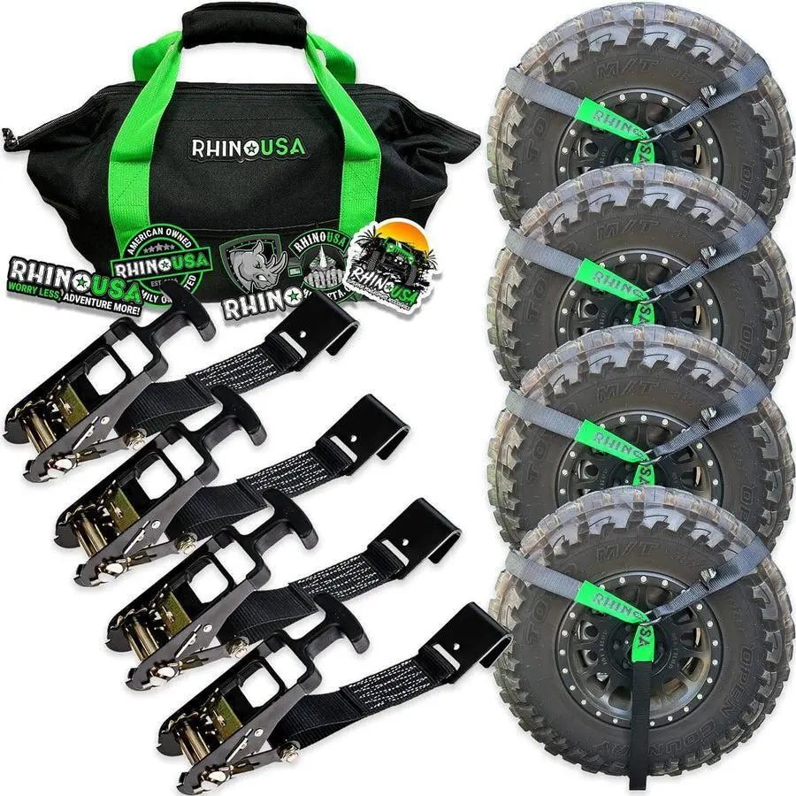 Rhino Usa Lasso Straps; Basket Straps - Black - Flat Hook | Td-Vslasso-Blk-Flat 1