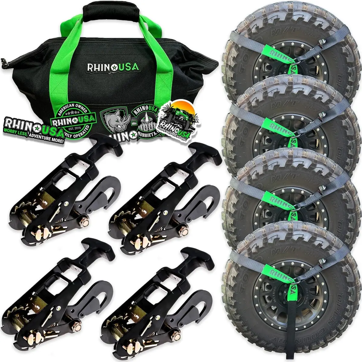 Rhino Usa Lasso Straps; Basket Straps - Black - Snap Hook | Td-Vslasso-Blk-Snap 1
