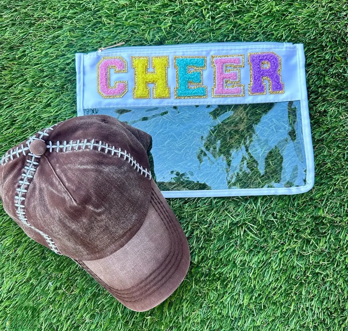 Clear Chenille Cheer Patch Bag 1