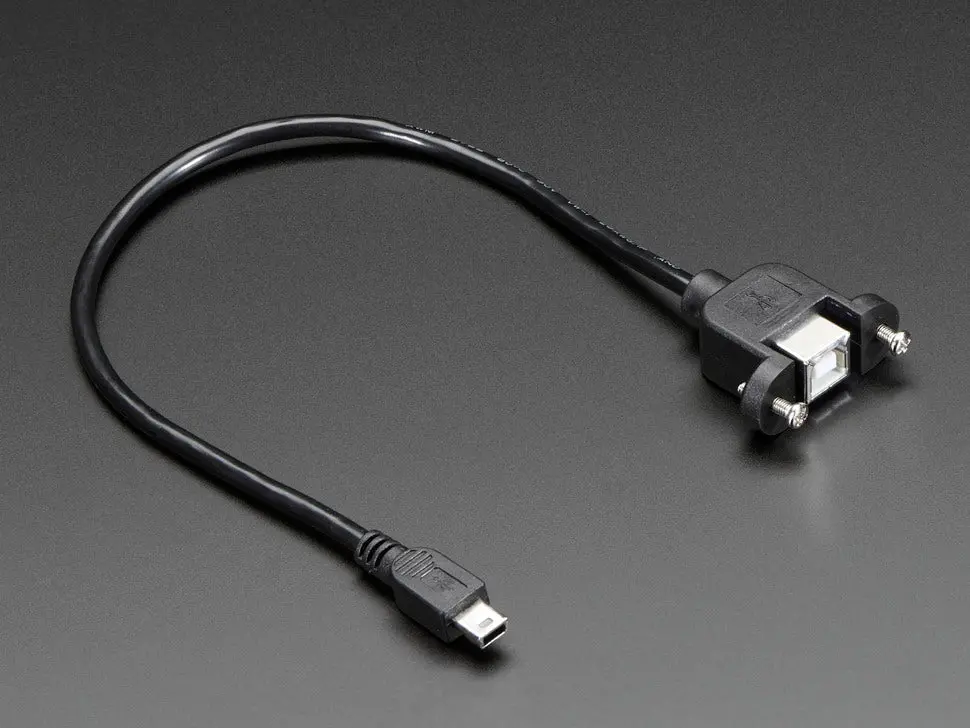 Panel Mount Usb Cable - B Female To Mini-B Male 1