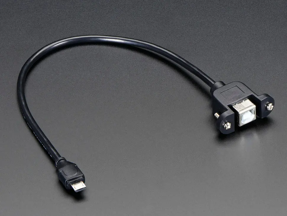 Panel Mount Usb Cable - B Female To Micro-B Male 1