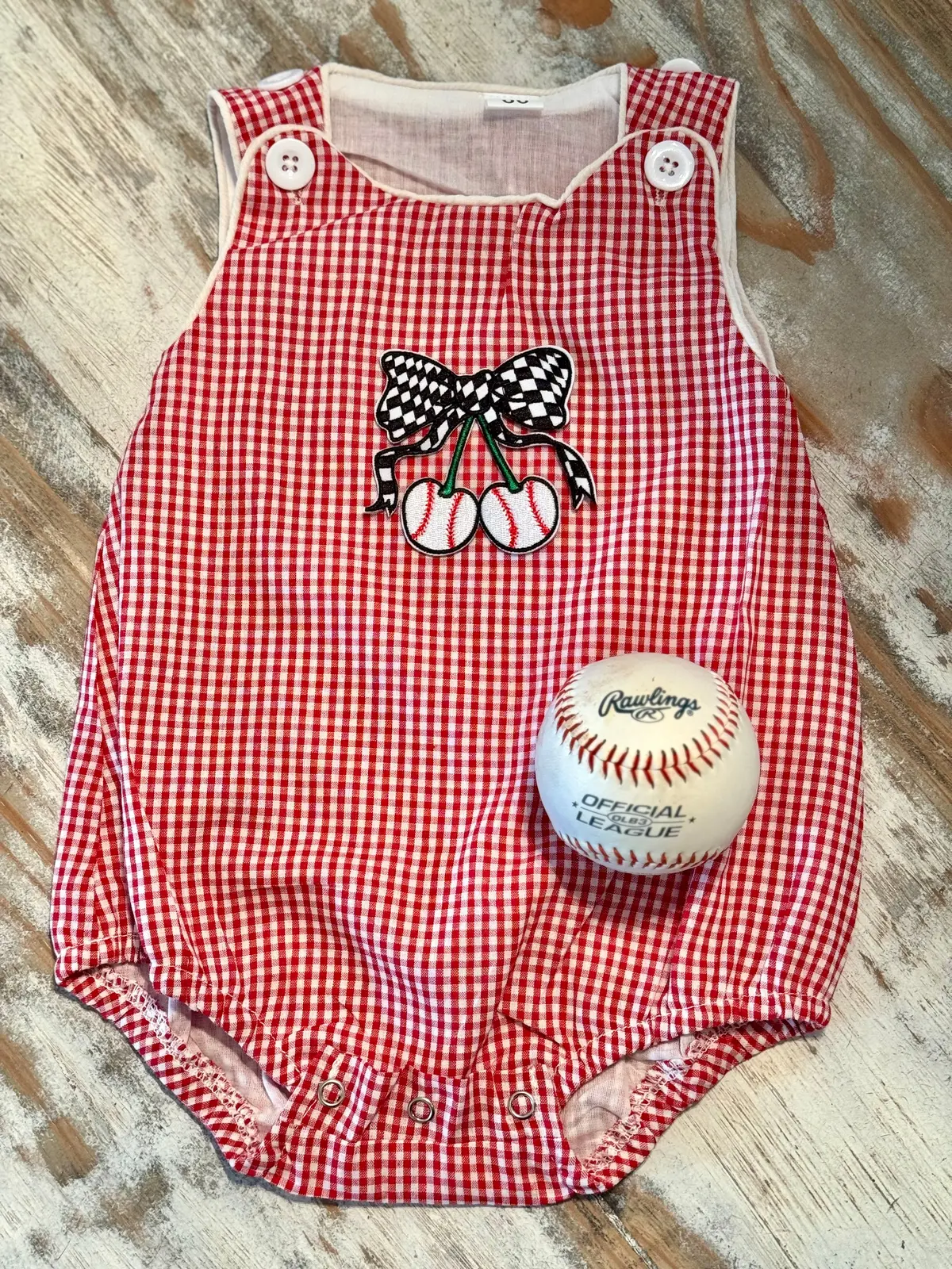 Patched Baseball Romper 1