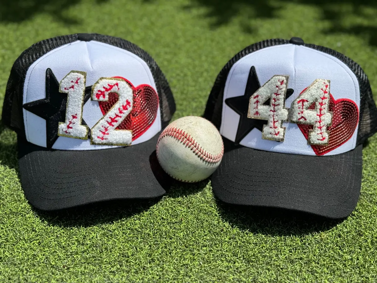 Baseball Number Patch Trucker Hats (Custom) 1