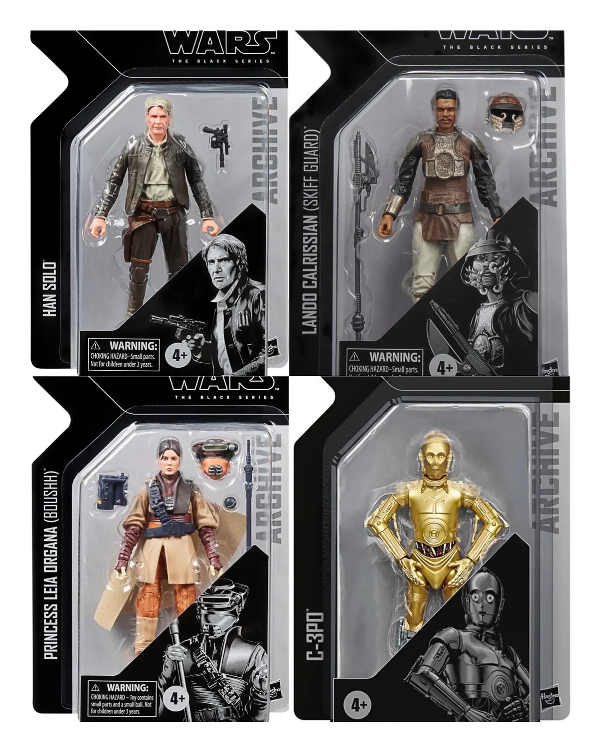 Bundle - Star Wars Black Series Archive 4 Figure Set, Han, Leia, Lando, Threepio 1