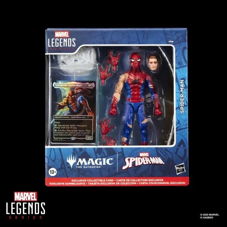 Marvel Legends X Magic The Gathering Battle Damaged Spectacular Spiderman Figure W/ Card 1
