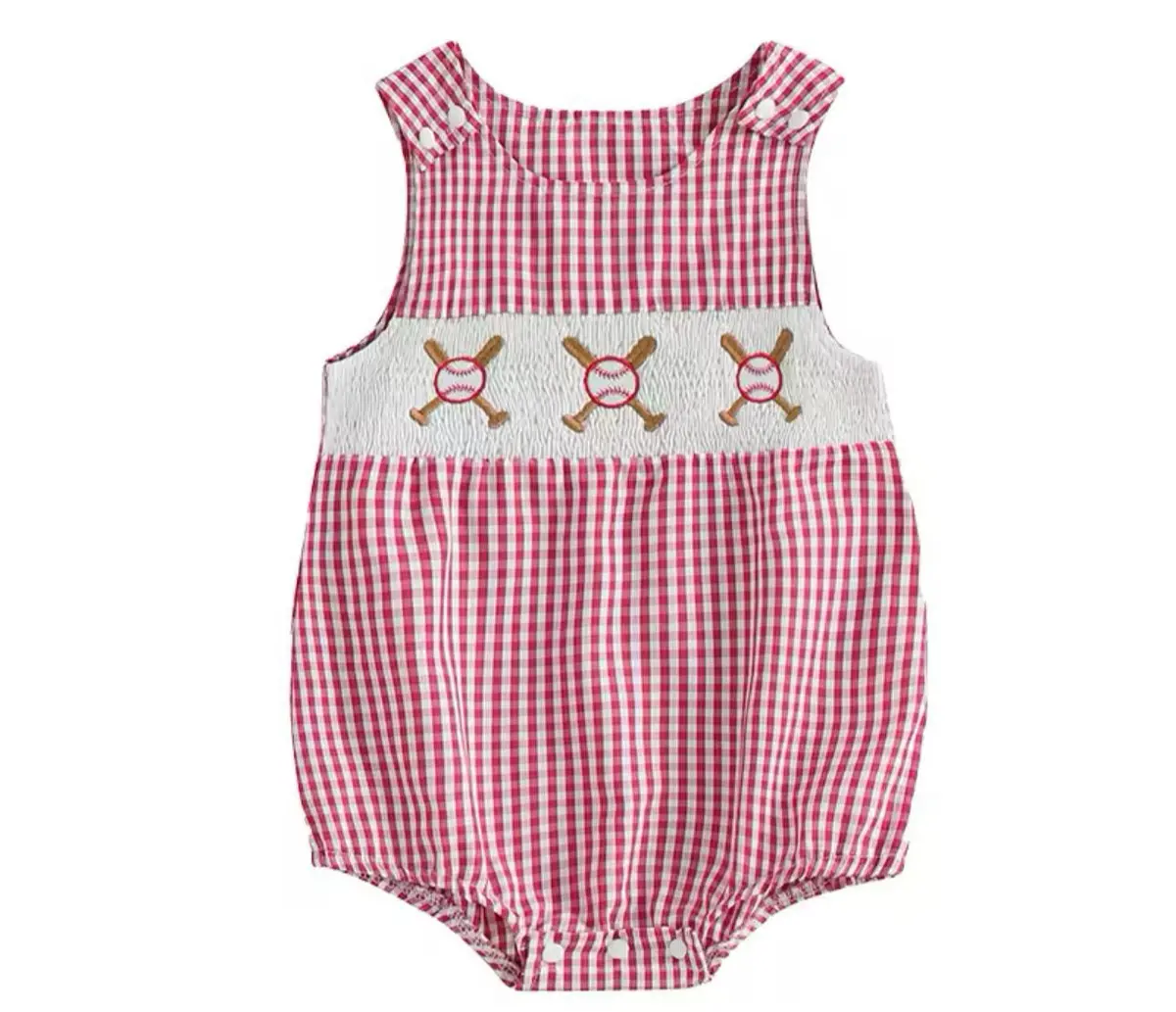 Smocked Baseball Onsie 1