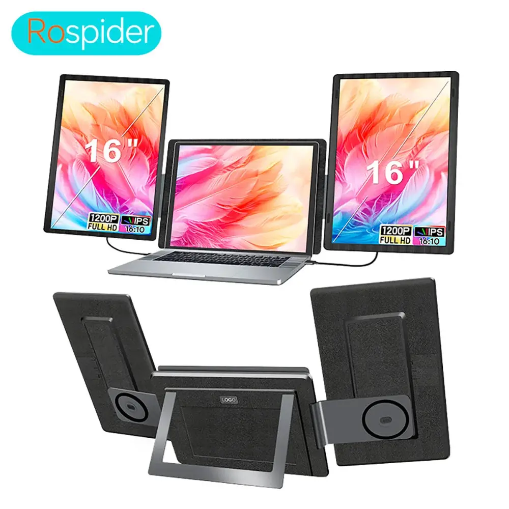 Dual Screen Portable Monitor Extender For Laptop Rotatable Fhd 1080P Type C Hdmi Macbook Windows Gaming 1