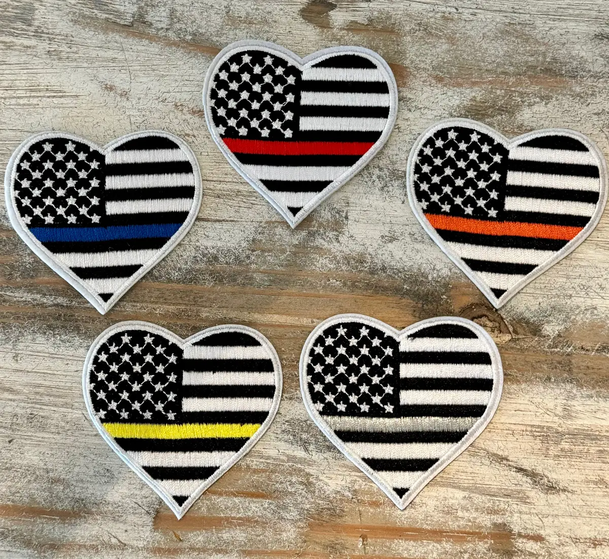 Thin Line Heart Iron On Patches 1