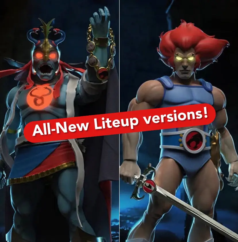 2 Figure Bundle - Super7 Thundercats Ultimates! Lion-O & Mumm-Ra (Led Eyes) 7-Inch Scale Action Figures 1