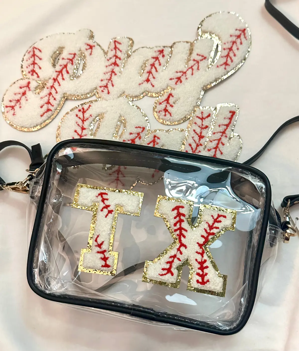Tx Baseball Patch Clear Crossbody Bag 1