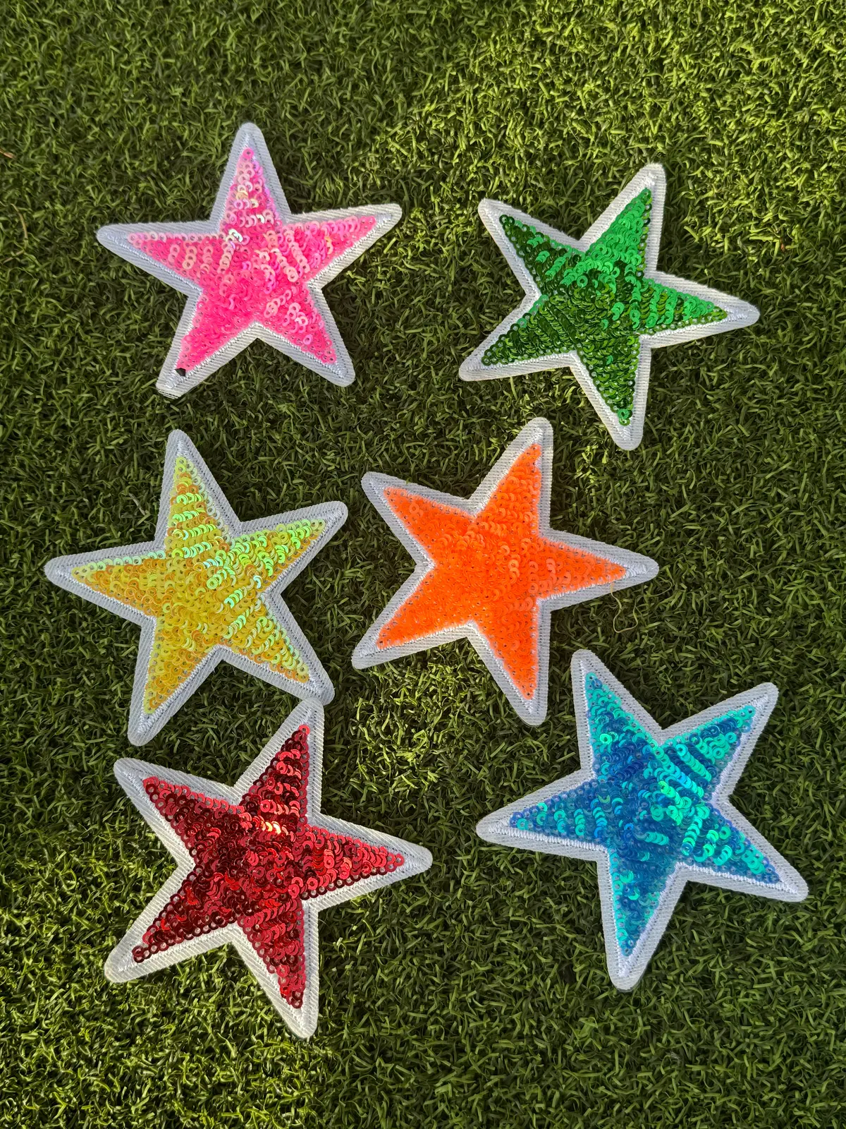 Colorful Sequin Star Iron On Patches 1