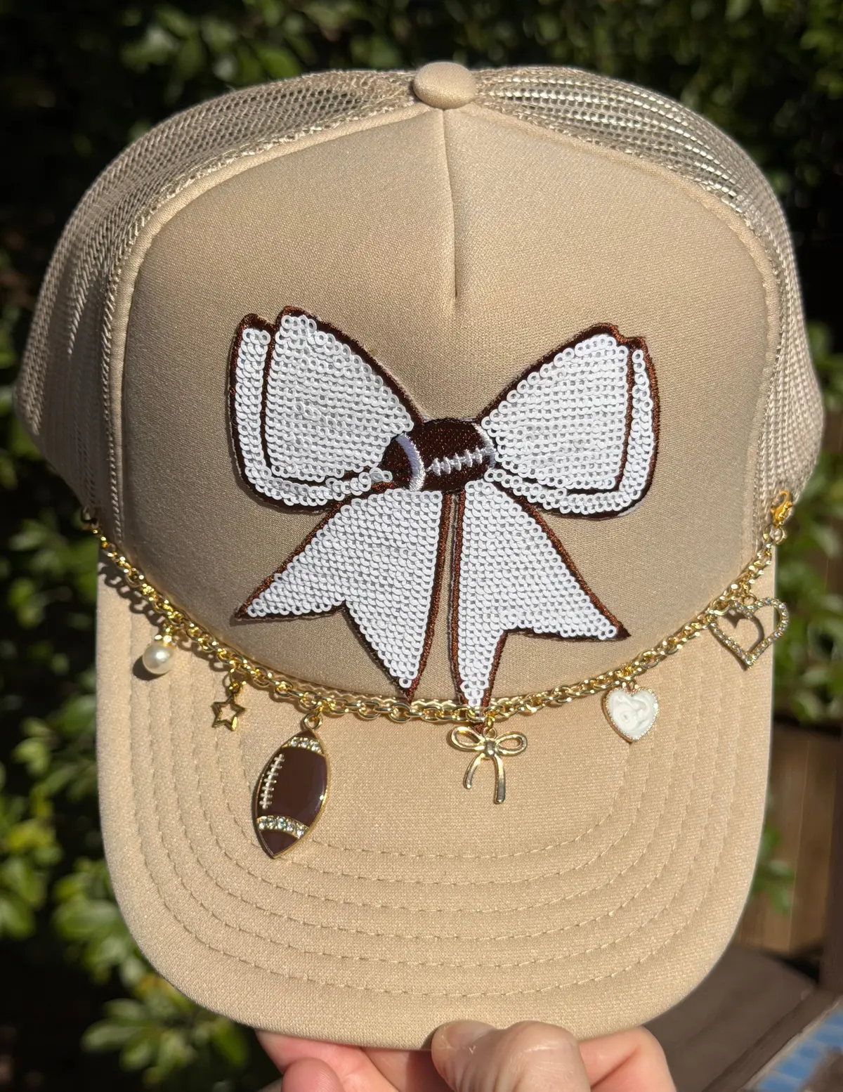 Football & Sequins Bow Hat 1