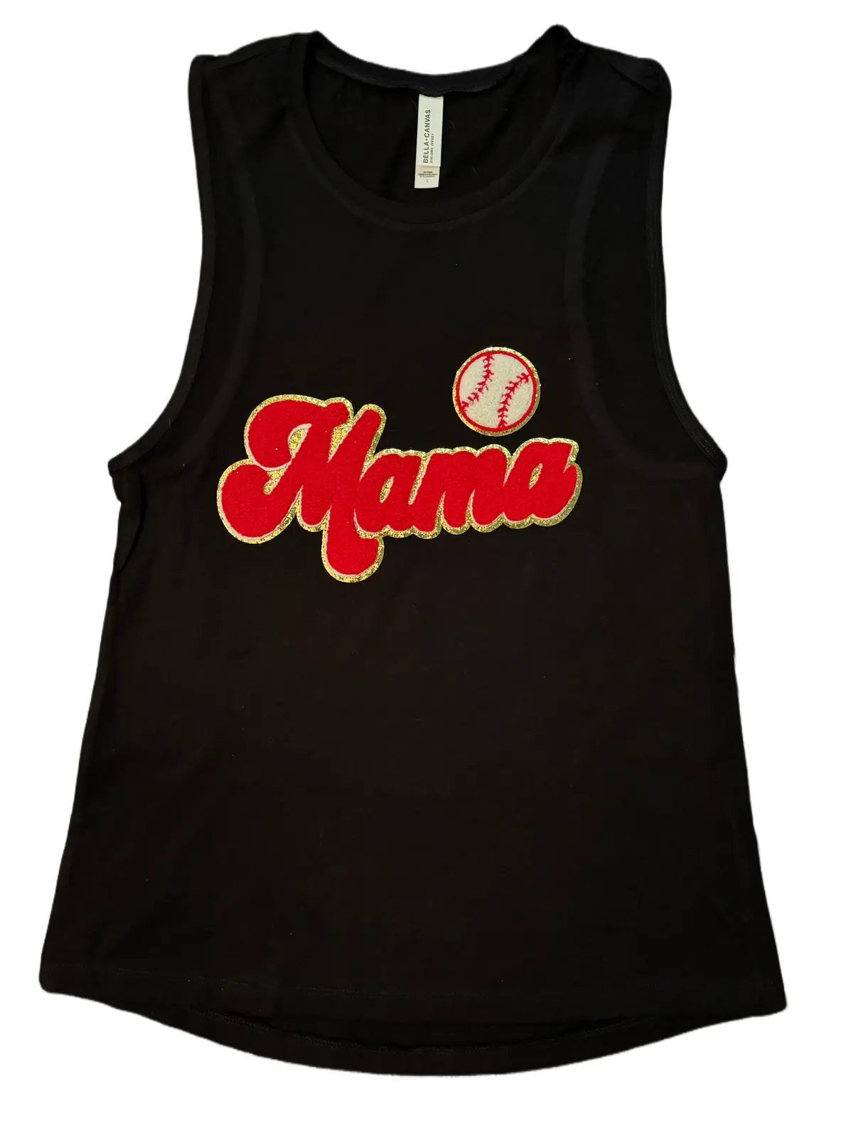 Chenille Patch Baseball Mama Tank Tops (Various Styles) 1