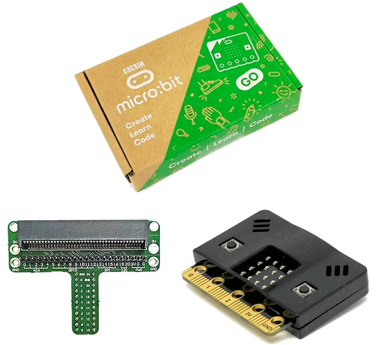 Bbc Micro:Bit V2 Kit With Micro:Bit Breadboard Adapter And Micro:Bit V2 Case (Black) 1
