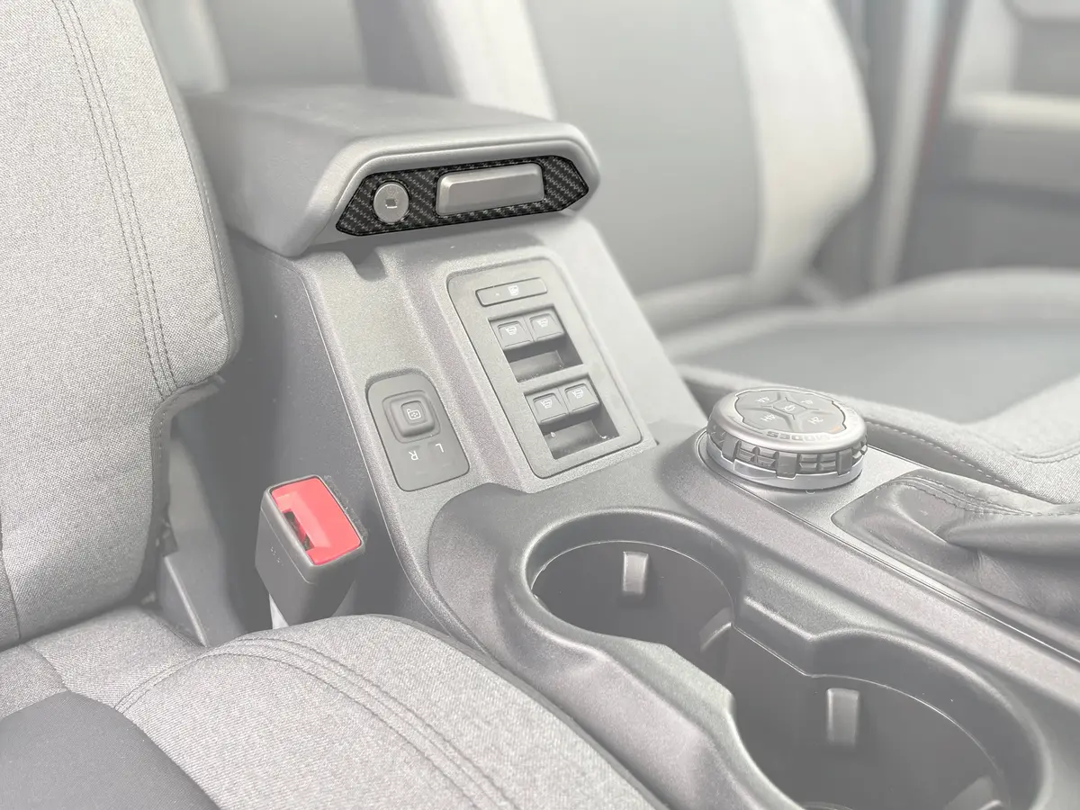 Tufskinz Center Console Latch Accent Overlay Fits 2021-2025 Ford Bronco 1