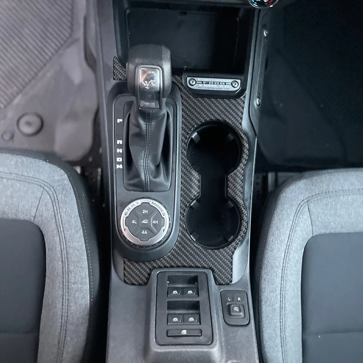 Tufskinz Transmission Center Console Accent Overlay Fits 2021-2025 Ford Bronco 2