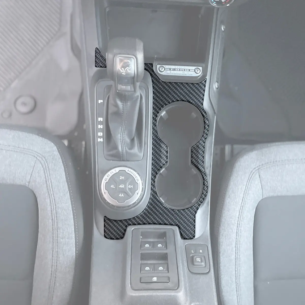 Tufskinz Transmission Center Console Accent Overlay Fits 2021-2025 Ford Bronco 1