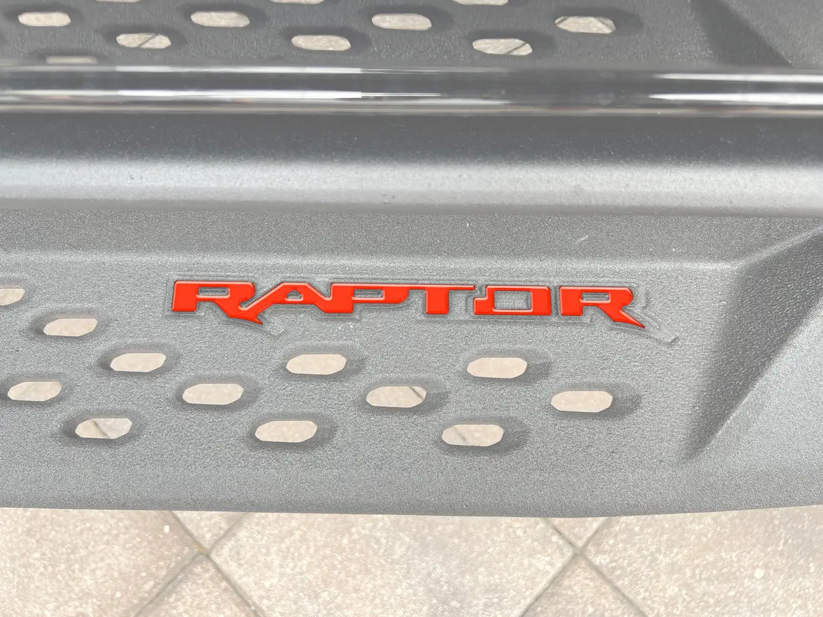 Tufskinz Bronco Raptor Running Board Letter Overlays - Race Red 1