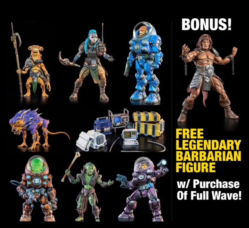 Cosmic Legions: Oxkrewe: Book One, Thraxxon (All-In Set) W/ Bonus Legendary Barbarian Figure 1