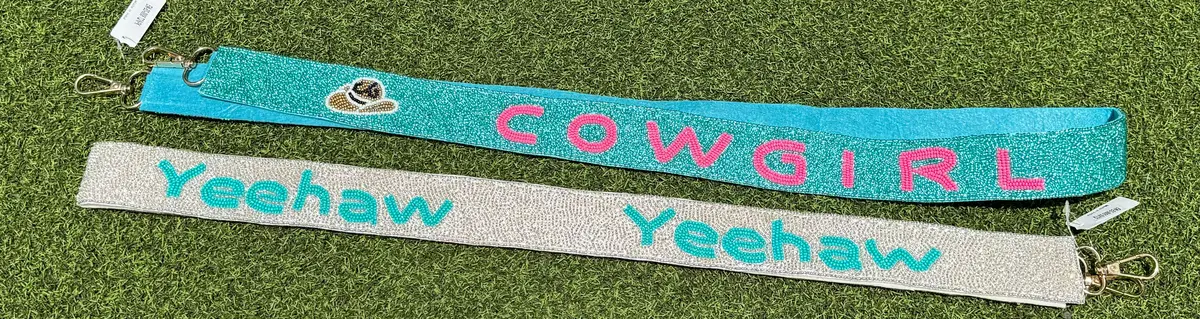 Beaded Cowgirl & Yeehaw Purse Straps 1